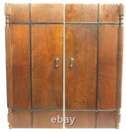 Vintage ELECTROLA RE-45 2 ART DECO FRONT DOORS with BRASS HANDLES- aprox 28 x12