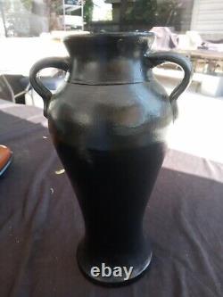 Vintage Early Bauer Pottery Vase. 12 black