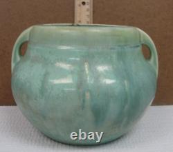 Vintage FULPER POTTERY Signed 2 Handled Art Deco Cucumber Green 5 Vase