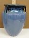 Vintage Fulper Pottery Signed 3 Handled Art Deco Blue Glaze 6.50 Bullet Vase