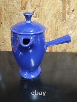Vintage Fiesta Cobalt Demitasse Coffee Tea Pot Stick Handle Fiestaware