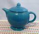 Vintage Fiestaware Turquoise Medium Teapot Fiesta Blue C Handle Tea Pot