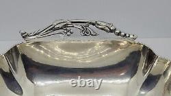Vintage Fisher Sterling Silver Art Deco Style Bowl with Blossom Handles, 284 grams
