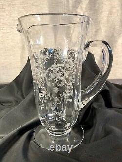 Vintage Fostoria Navarre Etched Glass 48 oz Pitcher Art Deco