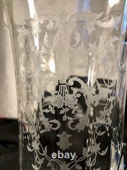 Vintage Fostoria Navarre Etched Glass 48 oz Pitcher Art Deco