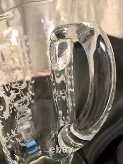 Vintage Fostoria Navarre Etched Glass 48 oz Pitcher Art Deco