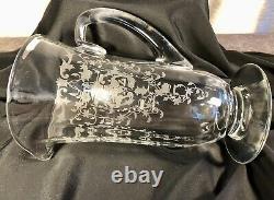 Vintage Fostoria Navarre Etched Glass 48 oz Pitcher Art Deco