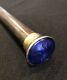 Vintage Gentleman's Walking Stick Cane With Sterling & Guilloche Topped Handle