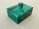 Vintage Genuine Malachite Box With Lid And Handle 8.2 Cm 390g