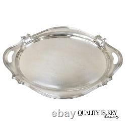 Vintage Gorham Y1038 Art Deco Silver Plated Twin Handle 25 Platter Tray