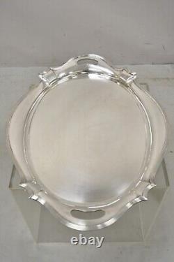 Vintage Gorham Y1038 Art Deco Silver Plated Twin Handle 25 Platter Tray