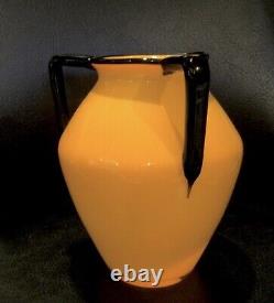 Vintage Loetz Made In Czechoslovakia 3 Handles Glass Vase