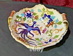 Vintage Noritake Art Deco Floral & Bird Decorated Handled Bowl