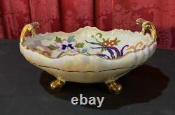 Vintage Noritake Art Deco Floral & Bird Decorated Handled Bowl