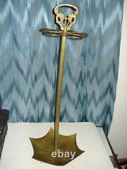Vintage Ornate Brass Umbrella, 5 Holders Cane, Stick Stand With Handle Dragons