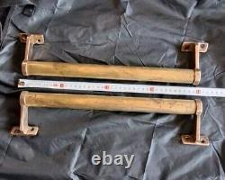 Vintage Pair Large Brass Door Handles Pulls Odeon Cinema Style Art Deco 43cm