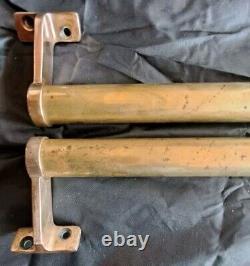 Vintage Pair Large Brass Door Handles Pulls Odeon Cinema Style Art Deco 43cm