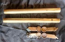 Vintage Pair Large Brass Door Handles Pulls Odeon Cinema Style Art Deco 43cm