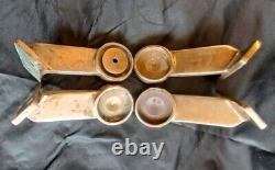 Vintage Pair Large Brass Door Handles Pulls Odeon Cinema Style Art Deco 43cm