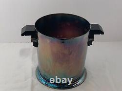 Vintage Puiforcat Silver Champagne Bucket Wood Handle Accents Art Deco Stamped