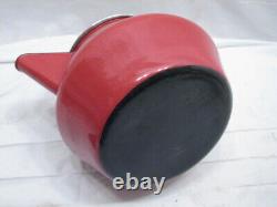 Vintage Red Art Deco Enamel Tea Kettle Pot Retro Teapot Bakelite Handle/Knob