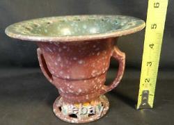 Vintage Roseville Art Deco Ohio Pottery Red Ferella Handled Vase 503-5