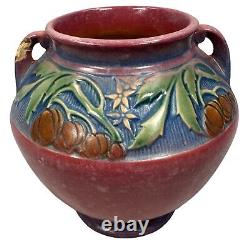 Vintage Roseville Pottery Baneda Planter Vase 1930s Antique Art Deco Tow Handled