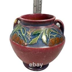 Vintage Roseville Pottery Baneda Planter Vase 1930s Antique Art Deco Tow Handled