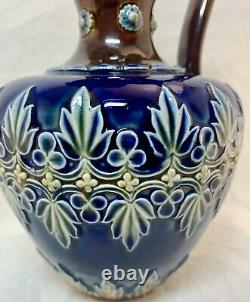 Vintage Royal Doulton Art Deco cobalt blue vase withhandle 18.5x8cm England