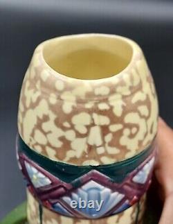 Vintage Royal Lux Mutli-Colored Vase with a Beautiful Art Deco Handled Pattern