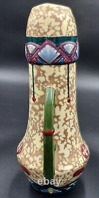 Vintage Royal Lux Mutli-Colored Vase with a Beautiful Art Deco Handled Pattern