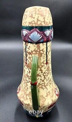 Vintage Royal Lux Mutli-Colored Vase with a Beautiful Art Deco Handled Pattern