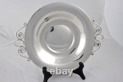 Vintage SAART Art Deco Sterling Silver Vegetable Serving Bowl Dish Scroll Handle