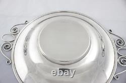 Vintage SAART Art Deco Sterling Silver Vegetable Serving Bowl Dish Scroll Handle