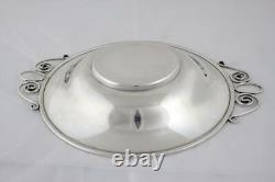 Vintage SAART Art Deco Sterling Silver Vegetable Serving Bowl Dish Scroll Handle