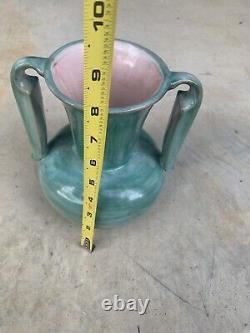 Vintage Stangl Pottery Double Handle Art Deco Vase With Label