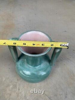 Vintage Stangl Pottery Double Handle Art Deco Vase With Label