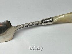 Vintage Sterling Silver Cake Serving Spoon Mother of Pearl Handle