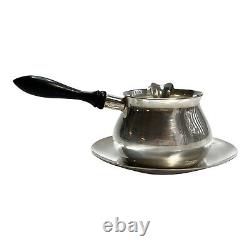 Vintage Tiffany & Co 925 Sterling Silver Wood Handle Pipkin Sauce Pot Pan Plate