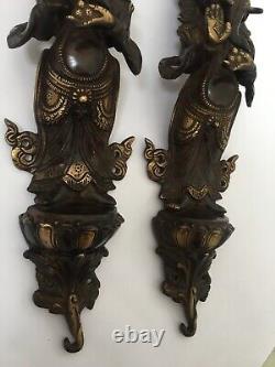 Vintage brass door Brass Art decor India Ganesh door handle pair Home Deco Rear