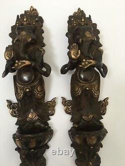 Vintage brass door Brass Art decor India Ganesh door handle pair Home Deco Rear