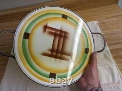 Vtg. Art deco designed ceramic/metal serving tray Germany