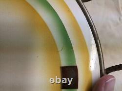 Vtg. Art deco designed ceramic/metal serving tray Germany