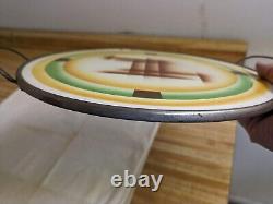 Vtg. Art deco designed ceramic/metal serving tray Germany