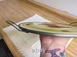 Vtg. Art deco designed ceramic/metal serving tray Germany