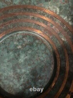 Vtg Signed Carl Sorensen Bronze art Deco Verdigris Rare Bowl Withhandles