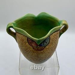 WELLER POTTERY 5 1/4 PATRA Art Deco Double HANDLED VASE, CIRCA 1930's. Signed