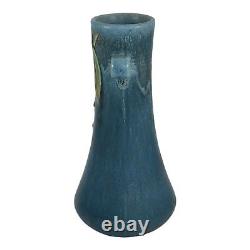 Weller Cornish 1933 Vintage Art Deco Pottery Blue Handled Ceramic Vase