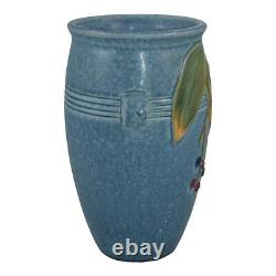 Weller Cornish 1933 Vintage Art Deco Pottery Blue Handled Ceramic Vase