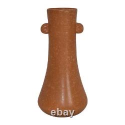 Weller Cornish 1933 Vintage Art Deco Pottery Brown Handled Ceramic Vase
